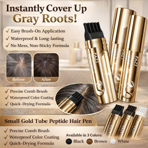 ✨100% Authentic✨Small Gold Tube Polypeptide Hair Pen Quick Disposable Hair Styling Pen Quickly Covers White Hair Fast Coloring Disposable Hair Dyeing Comb Quick Disposable Hair Styling Pen