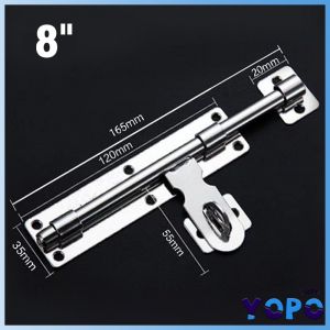 YoPo Stainless Steel Hardware Door Lock Bolt Latch Padlock Clasp Stainless Steel 4" 6" 8"
