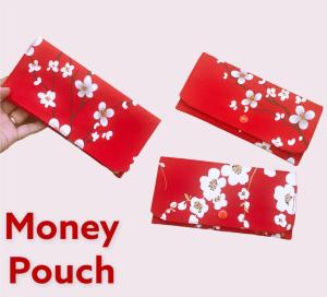 FawnG Handmade - Money POUCH motif Sakura printing / angpau handmade motif Sakura