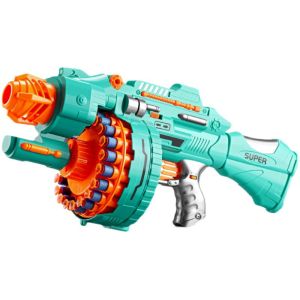 Đồ Chơi Bắn Đạn Xốp Mềm Chạy Bằng Pin – Súng Đồ Chơi Phóng Viên Xốp Mềm – An Toàn Trẻ Em màu xanh ngọc