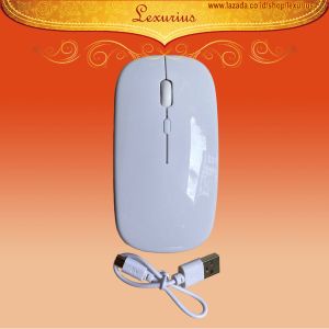 Mouse Slim Wireless 2.4 GHZ + Bluetooth 5.1 Rechargable Silent Click connection dual mode for home office Desktop PC Laptop Tablet Ipad