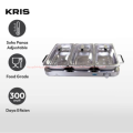 Kris 3Pan Buffet Server 3Slice Alat Penghangat Makanan 2.5L Masakan Model Panjang Warmer Food Pengaturan Suhu Tutup Transparan Krisbow Krischef. 