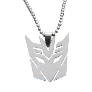 Stainless Steel Punk Styles Necklace with Autobots Pendant and Optimus Primes Decepticon Logos for Men Casual Wear