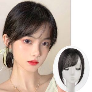 LENNY tóc mái giả nữ tóc mái giả nữ mái bay Phụ Kiện Tóc Không Đường May Lông Xù Màu Nâu Tóc Mái Ngắn Gọn Gàng Phía Trước Cho Nữ Tóc Nối Sợi Chịu Nhiệt Tóc Giả Kẹp Tóc Mái 3D Tóc Mái Bằng Không Khí Tổng Hợp Tóc Mái Xiên Quét Rìa Bên