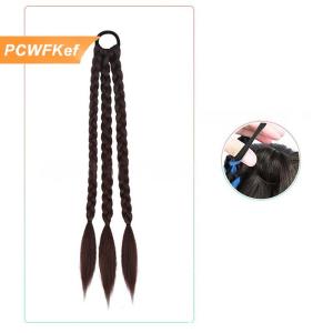 【PCWFKef】 1 mảnh Y2K màu bện chiên bột Xoắn bện tổng hợp tóc giả bện nữ đuôi ngựa ngọt ngào mát mẻ cay cô gái đấm bốc bện