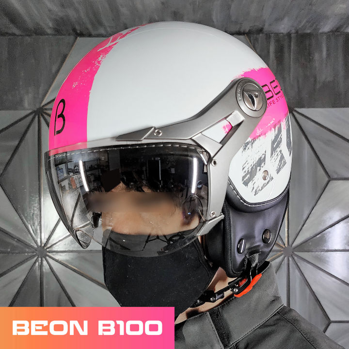 beon helmet lazada Beon B100 Helmet Pink, Half Face, Retro Classic Style