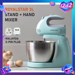 RoyalStar 3L Stand Mixer + Hand Mixer ( Pengadun Berdiri + Pengadun Tangan / 手动搅拌器 + 立式搅拌机 )