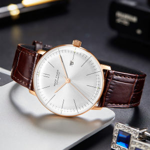 (OFFICIAL 3 Yrs WARRANTY) Reef Tiger/RT Top Band Luxury Dress Watch for Men Rose Gold Automatic Watches Brown Leather Strap RGA8215