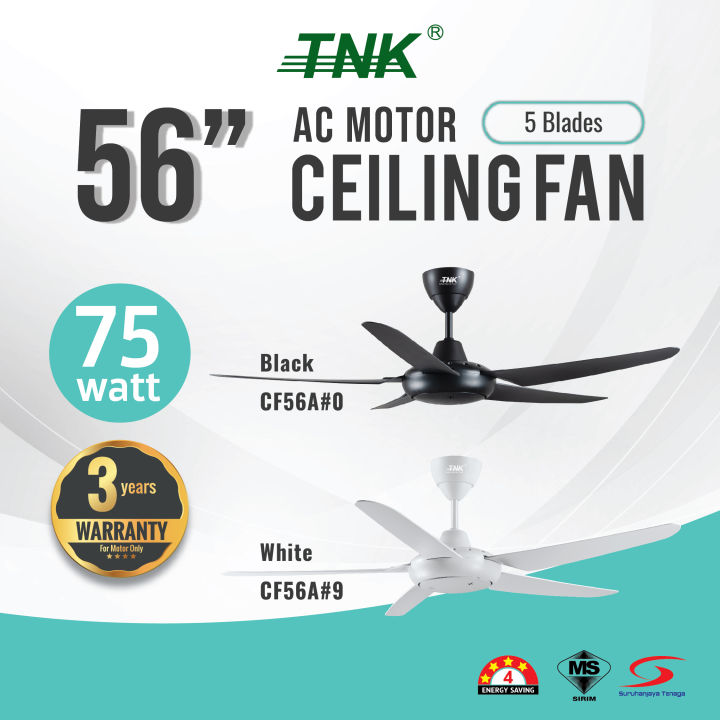 TNK CF56A 56 inch AC Motor 5 Speed, 5 Blade With Remote Control Ceiling ...