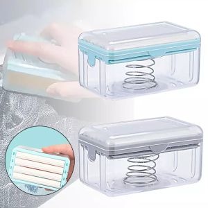 Kotak sabun batang 2in1 wadah dispenser sabun cair spons+sikat pembersih kotak sabun multifungsi