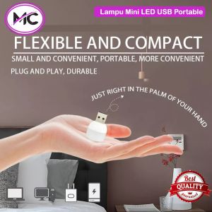 Lampu Mini USB LED Portable 3 pcs Lampu Tidur Mini LED Super Terang Lampu Baca Kecil Hemat Energi Praktis Murah Serbaguna Multifungsi