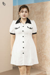Đầm phối đen túi ngực nhọn BIGSIZE (55kg đến 95kg) - 23SD11 - [BUstu Bigsize]