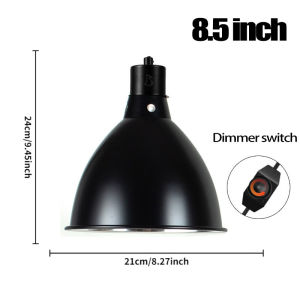 Reptile Heat Lamp Dome Clamp Holder E27 Ceramic Socket UVA UVB Basking Light Fixture for Lizard Turtle Bearded Dragon Terrarium 5.5Inch 8.5Inch