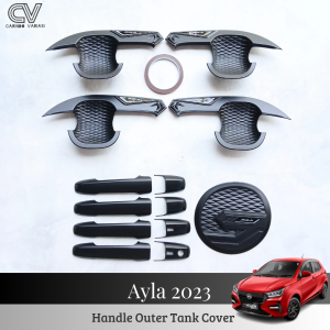 Paket Cover Handle Outer Pintu Tutup Tangki Mobil Ayla 2023 Hitam Variant