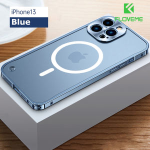 FLOVEME Metal Magnetic Phone Case For iPhone 13 12 11 Pro Max Magsafe For iphone 13 12 Mini Aluminium Magnet Covers Wireless Charging Back Cover