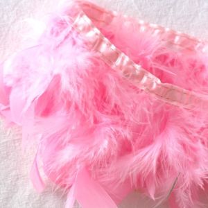 XZD92245 1 Meter Length Feather Flake Trim Turkey Feather Material Fluffy Fringe Design DIY Sewing Accessory DIY Dense Texture Fluffy Feather Trim Dance Costume