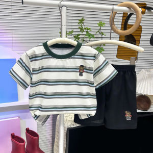 【local Stock】Summer Retro T-shirt Set For Kids Casual Style Quick Drying Sweat Absorbing Waterproof Washable Wear-resistant With A Long Service Life