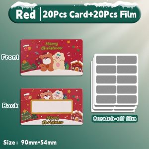 20PCS Christmas Scratch Card Cartoon DIY Reward Sticker Kids Christmas Gift For Xmas Lucky Draw