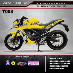 Stiker striping transparant variasi all new vixion tahun 2018-2022