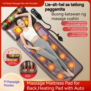 Full Body Massage Mat with Heat and Vibration Motors Detachable Neck Massager Heating Pad for Back Relief Massagers Pad