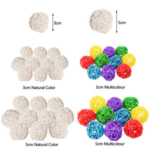 Bird Toys Toy Scratching Supplies Toy Wishlistforyou Rattan Bite Training Parrot Balls Interactive Foot Birds Parrot for Toy Chewing 10Pcs Parakeet Budgie