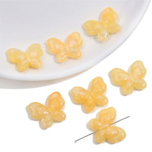 15Pcs 21x18mm Colorful Acrylic Butterfly Charm Pearl Luster Beads for Bracelet Earring Necklace Keychain DIY Jewelry Making