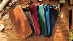 Leather Zipper Pen Case Leather For Men Women Holder Bag Pen Pouch Removable Pen Tray Organizer for School Student Stationery