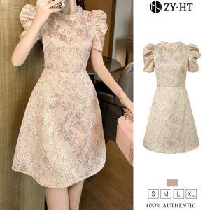 ZYHT EraVogue Womens Dresses Pink Dresses A-Shape Dresses Puffed Sleeve Dresses Work Dress Hiso Dress Vintage Dress Dress Party Evening Dress 80167
