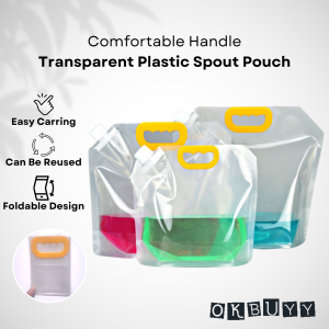 OKBUYY 5L/10L Large Capacity Transparent Foldable Outdoor Water Bag Portable Water Container for Travel Camping & Picnic