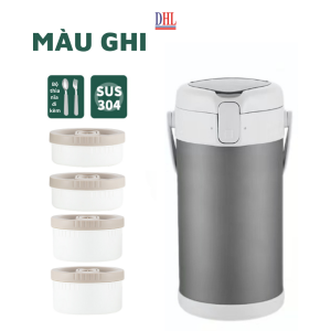 Hộp cơm giữ nhiệt LUNCH BOX 4 ngăn có túi đi kèm hộp cơm di động có khả năng giữ nhiệt đến 8-10 tiếng
