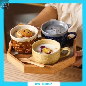 เซรามิคน่ารักแมวถ้วยชิบะอินุแก้วกาแฟรูปสัตว์พร้อมฝาปิดของขวัญส่วนตัวการ์ตูนน่ารักสําหรับเด็กแก้วใส่นม