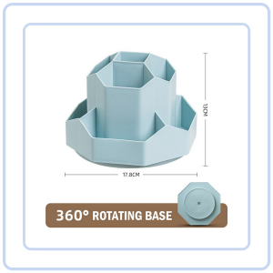 【Pure Care】 Rotating Makeup Holder with Base 360° Rotation Large Capacity Desktop Stationery Cosmetic Organizer Stand