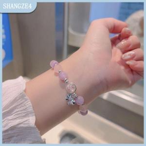 【SHANGZE4】 Ánh Trăng Pha Lê Bowknot Đính Cườm Vòng Đeo Tay Ánh Sáng Sang Trọng Đàn Hồi Vòng Đeo Tay Cho Cô Gái Phụ Nữ Đồ Trang Sức Phụ Kiện Quà Tặng