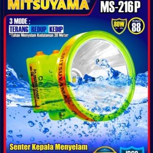 SENTER KEPALA SELAM LED 100W MITSUYAMA MS-216P PLUS - CAHAYA TERANG - JARAK JAUH - TAHAN LAMA
