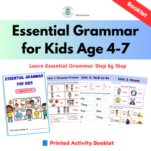 LearnBuddy Essential Grammar for Kids Age 4-7 Printed Activity Booklet English Grammar