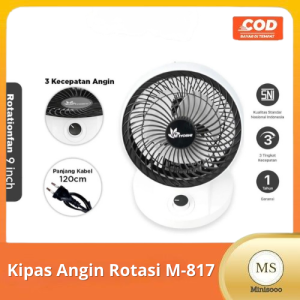 KIPAS ANGIN ROTATIONFAN MIYOSHI 10INCH/KIPAS ANGIN PUTIH MODEL DUDUK 10 INCH ROTATING TYPE M-817 BARU