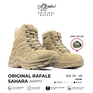 Sepatu Rafale 8" Type Sahara Tactical Military Boots Import USA SAFETY Ujung Besi