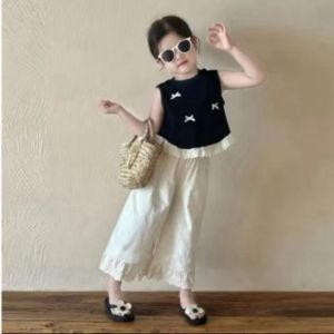 setelan baju anak perempuan variasi pita 1-5 tahun baju kaos dan celana panjang anak perempuan harga grosir