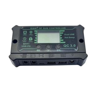 Solar Charge Controllers 12V/24V Regulator with Double USB Port and Adjustable LCD Display for Toy Car and Boats Use