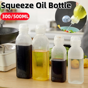 300ML/500ML Oil Bottle Plastic Condiment Squeeze Bottles Kitchen Ketchup Salad Olive Oil Bottles Controlled Oil Pot Kitchen Specific Oil Bottle
