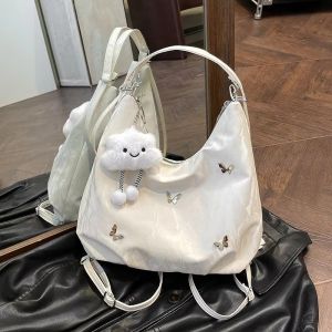 Ladies Shoulder Bag Women Handbag Butterfly College Student Tote Bag Large Capacity Commuter Bag