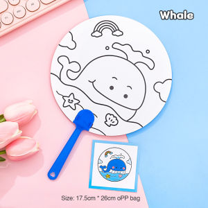 Kids DIY Art Colour Painting Fan Portable Paper Fan Children Painting Set Cute Animal Children Day Gift Birthday Goodie