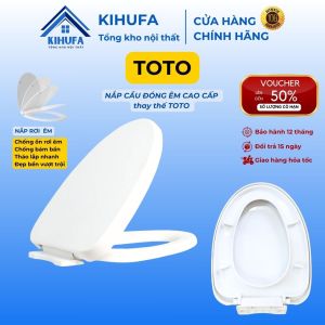 Nắp bồn cầu Đóng Rơi Êm thay thế chuẩn đẹp cầu TOTO nắp bàn cầu Trắng Cao Cấp Chống Bám Bẩn N1K0