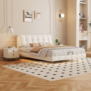 [CozyNest ]Solid Wood Bed Frame Floating Bed Frame Puffy Bed Frame Queen/King Bed Wooden Bed