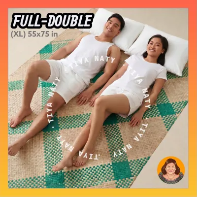 TIYA NATY Handwoven Native Banig Filipino Sleeping Mat for home bedroom Non-Slip Comfortable Summer Karagumoy Banig Sleeping Mat Handwoven Eco-Friendly & Foldable | Native Filipino Mat for Floor Bed or Picnic Comfortable Non-Slip Thick bedding