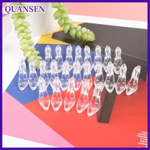 QUANSEN 24ชิ้น/ถุง1:12ตุ๊กตา Miniature transparent high heels Dolls House Decor