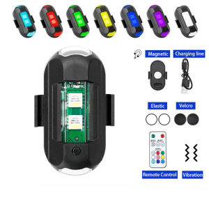 LED รถจักรยานยนต์ Strobe Light รถไฟเตือนป้องกันการชนกันพร้อมรีโมทคอนโทรล RGB ไฟเลี้ยว