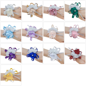 Handmade Silk Flower Wedding Wrist Corsage For Bride Bridesmaid Photography Elegant Accessory Comfort Wrist Flower