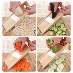Potato Slicer Vegetable Cutter Chopper Mandoline Carrot Cucumber Slicer Machine Chips Grater Wooden
