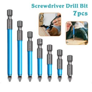 7PCS Magnetic Drill Bits Screwdriver Bit Head Set S2 Steel Screw Non Slip Single Screw Installation
